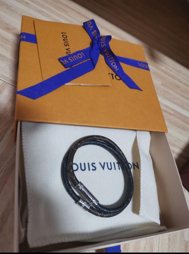 Louis Vuitton Keep It Twice Lock Charm Bracelet Orange Leather