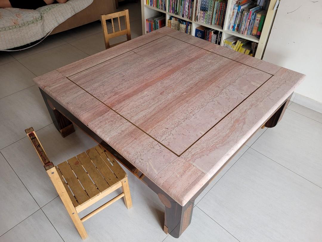 Marble table (Category: Tables & Sets) located in Singapore. Submitted by winklet (Listing ID 1099974525, Image 2). Description: Great quality marble table. Very heavy. Potential to keep for higher value. Size: 120 cm x 120 cm x 45 cm.