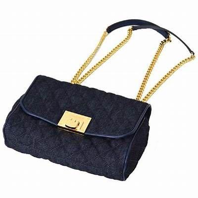 Michael Kors VIVIANNE MD quilted Denim Shoulder Flap Women s