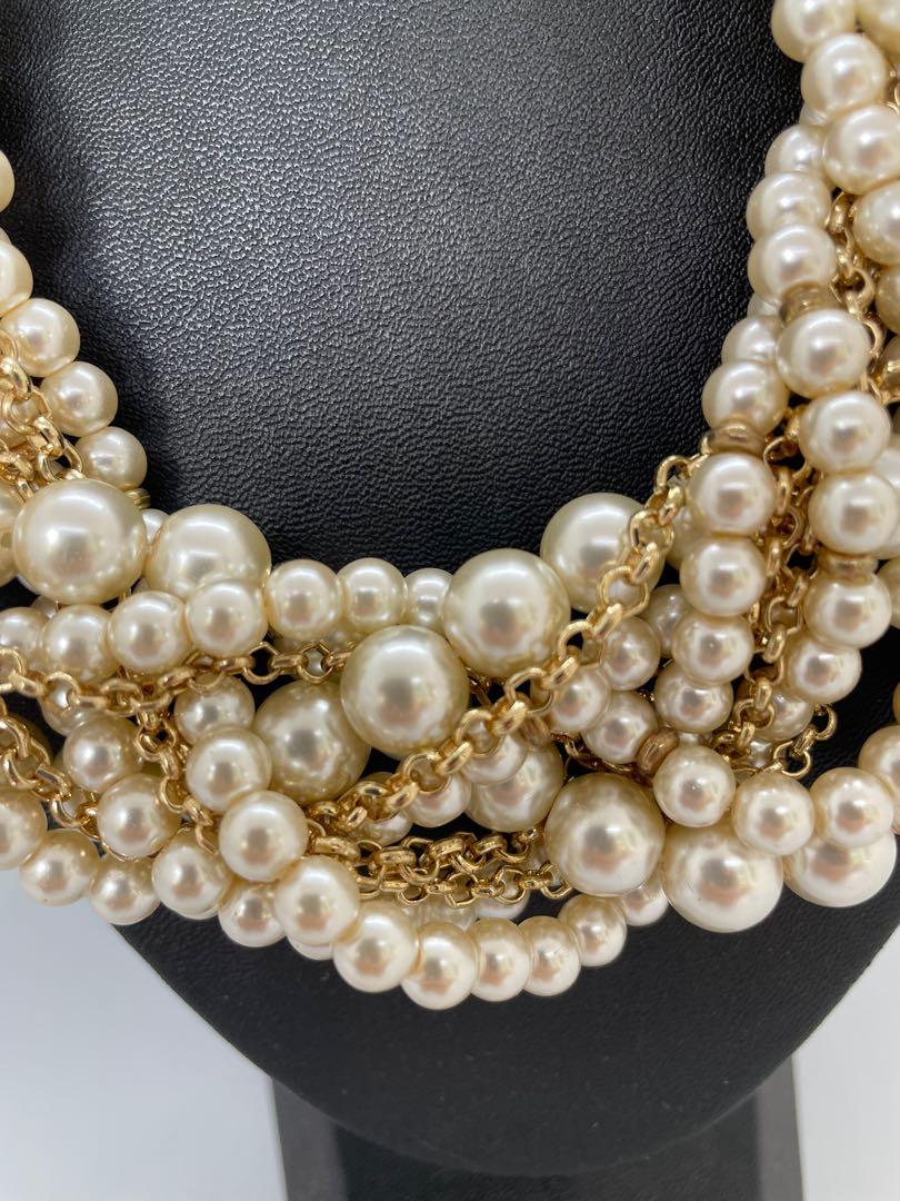 Multi strand twisted pearl necklace shop