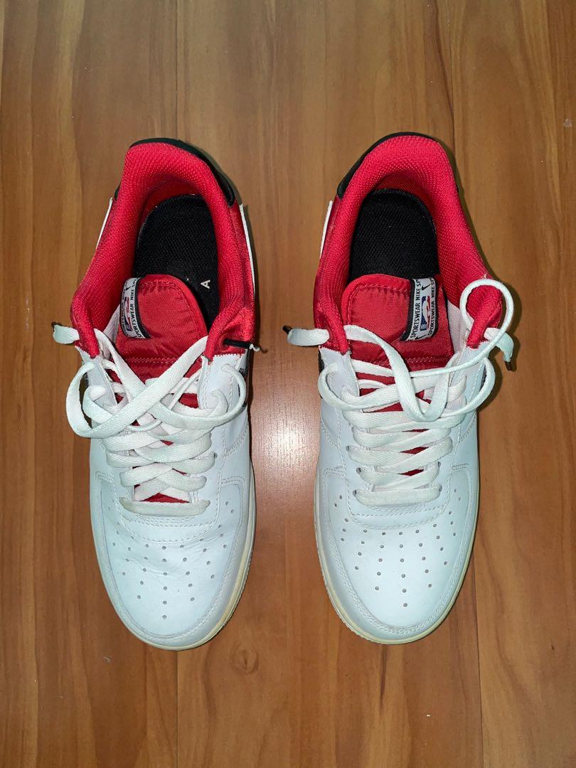 NBA x Nike Air Force 1 Satin Red Men s Fashion Footwear