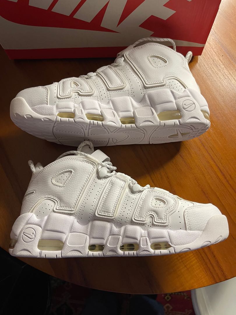 Nike uptempo 96 triple white sales