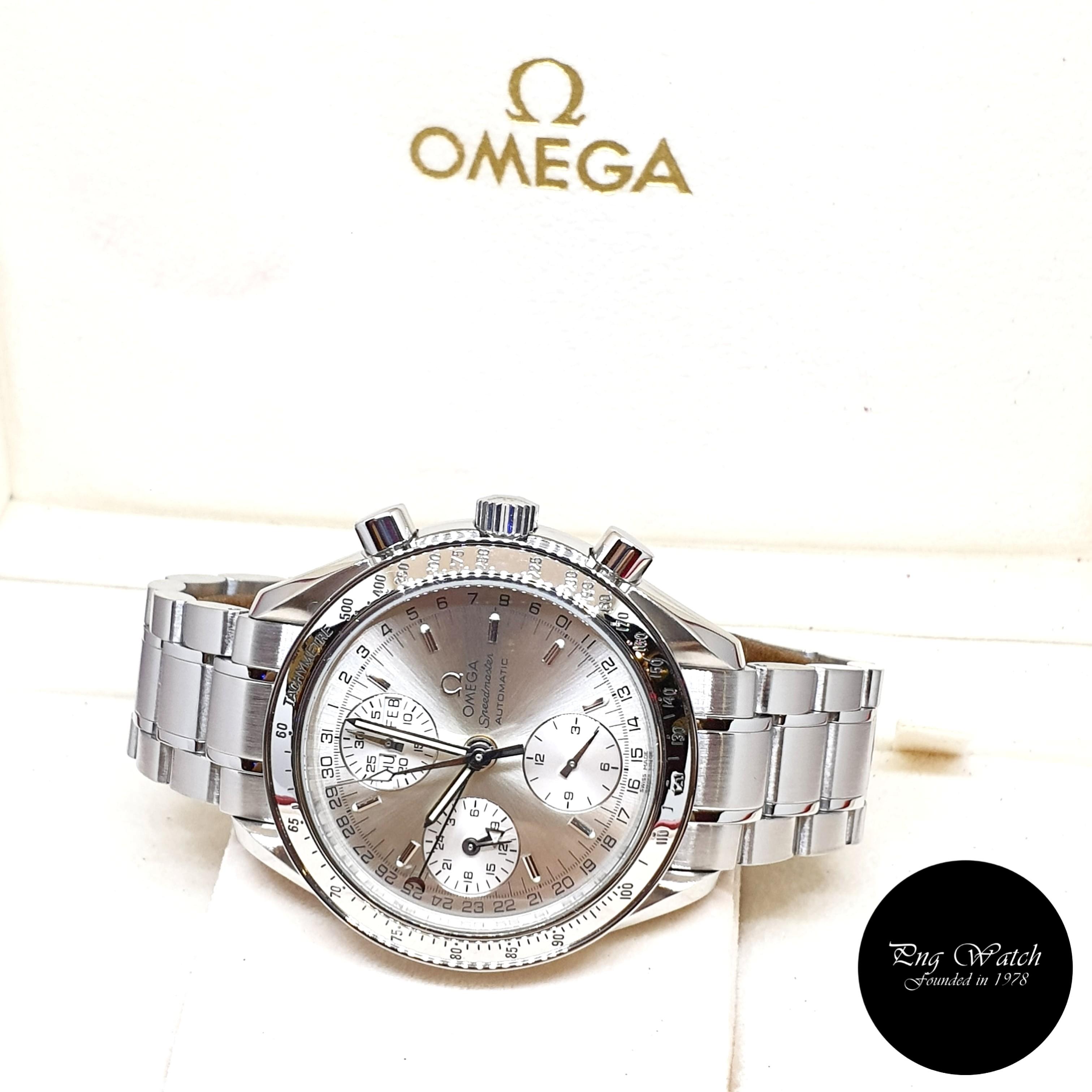 NOT AVAILABLE Omega Discontinued Silver Speedmaster Triple Date Chronograph Watch REF 3523.30 2002 Luxury Watches on Carousell