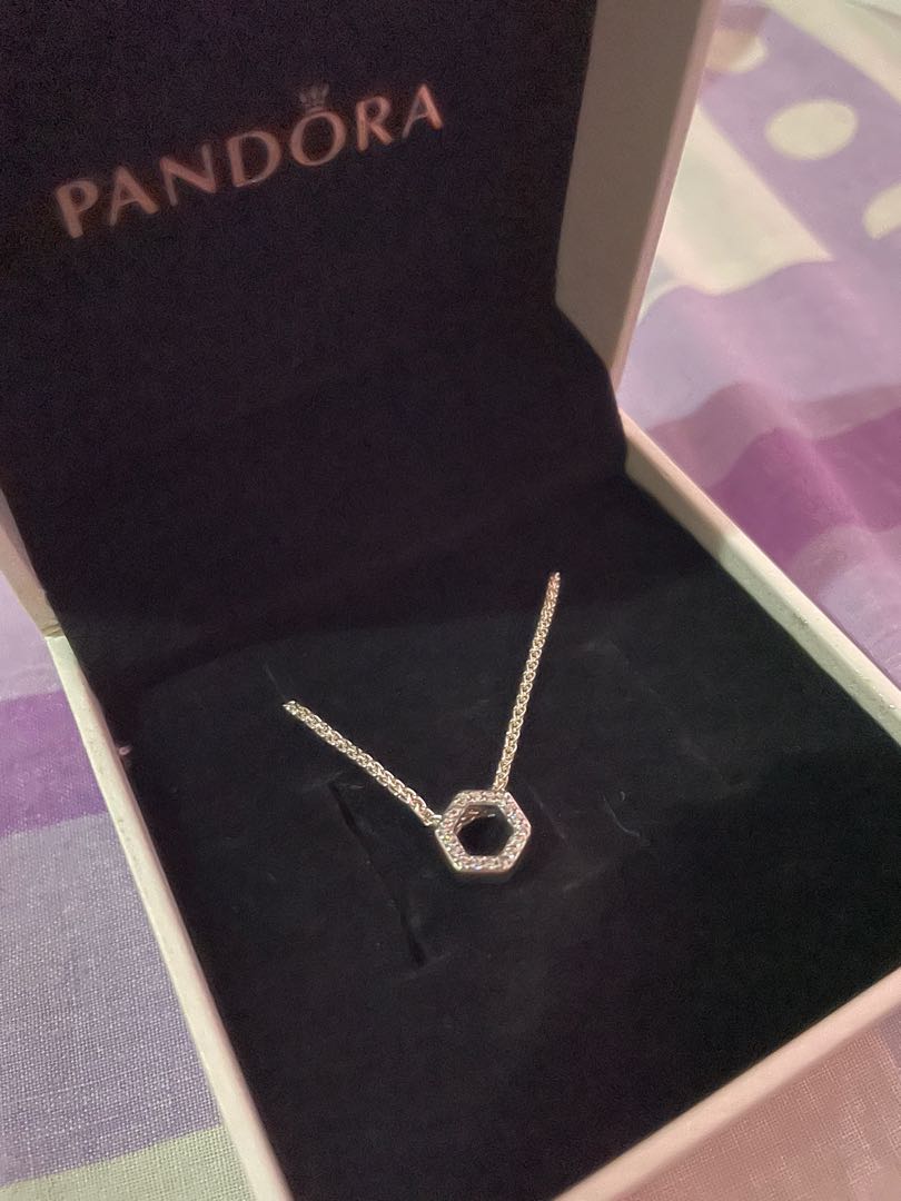 Pandora Hexagon Necklace Authentic 