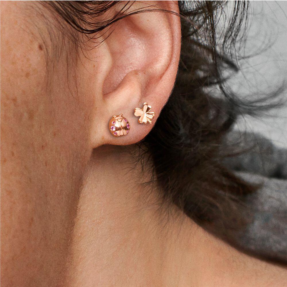 Pandora ladybug clover earring