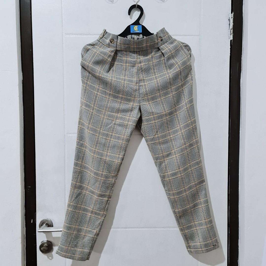 pull&bear tartan pants, Fesyen Wanita, Pakaian Wanita, Bawahan di