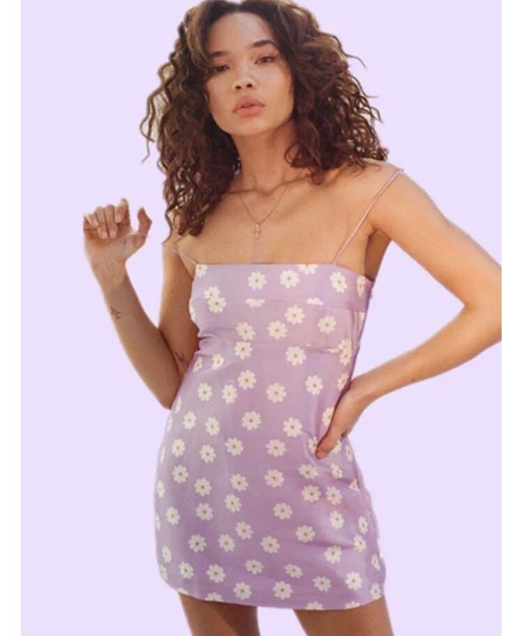 Purple mini slip dress clearance