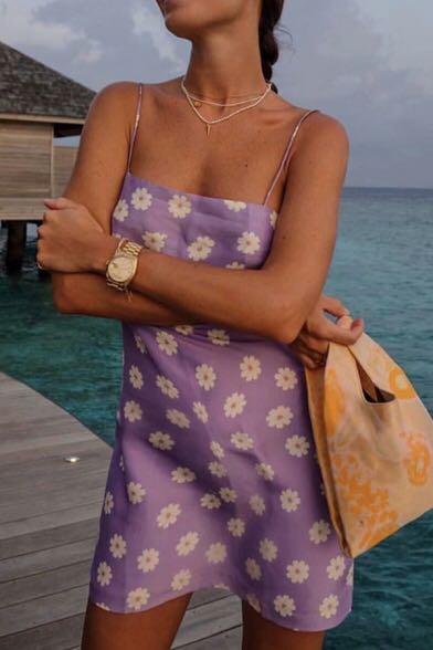 Purple dress on sale with daisies