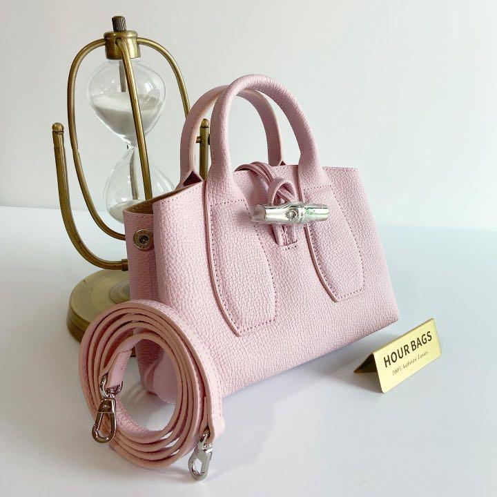Longchamp s light Pink miniature Roseau bags with shoulder strap KEPT UNUSED BRAND NEW