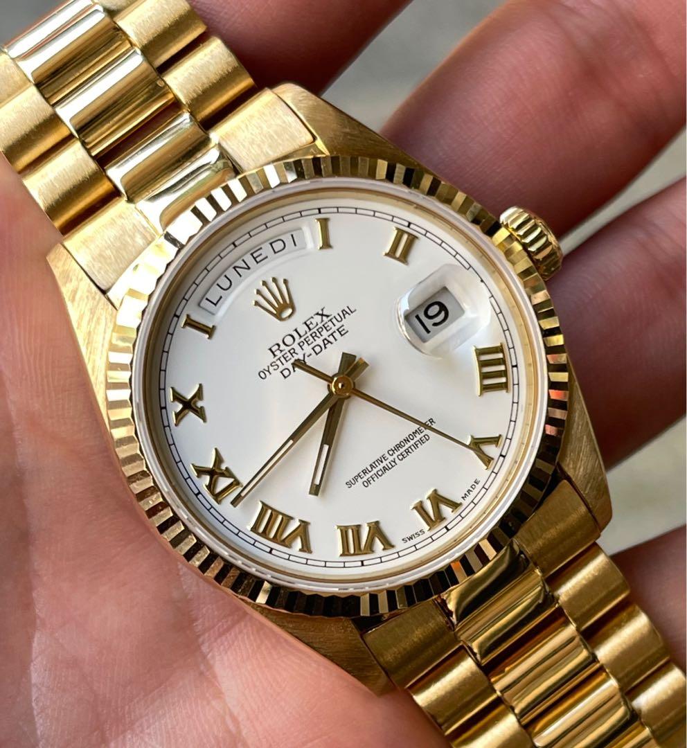 Vintage Rolex Day-Date Ref.18038 Onyx Dial in Yellow Gold from