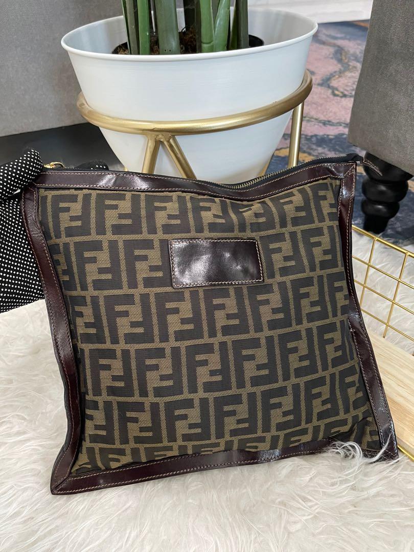 SALE Authentic FENDI Zucca Large Pouch Bag Luxury Bags