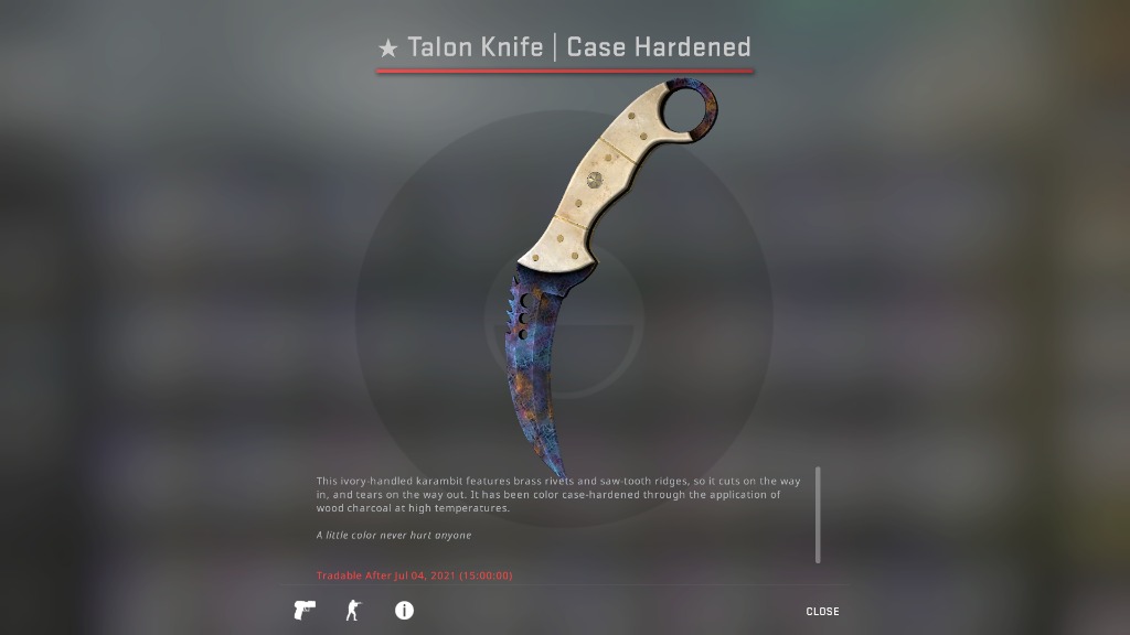 Talon Knife Case Hardened BS, Video Gaming, Gaming Accessories, InGame Products on Carousell