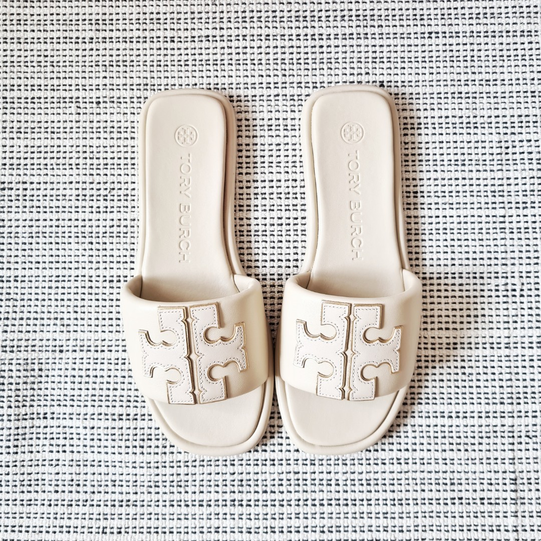 Tory Burch Double T Sport Slides, Women's Fashion, Footwear, Flipflops and  Slides on Carousell
