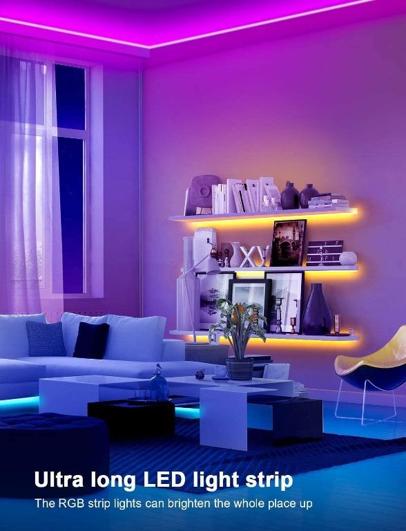 Upgraded 6M LED Strip Lights with Remote Music Sync LED Lights for Bedroom  Color Changing SMD5050 RGB LED Strips for Desk, Dorm, Under The Cabinet, on  OnBuy