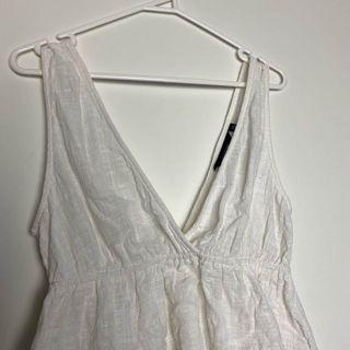 white deep v top