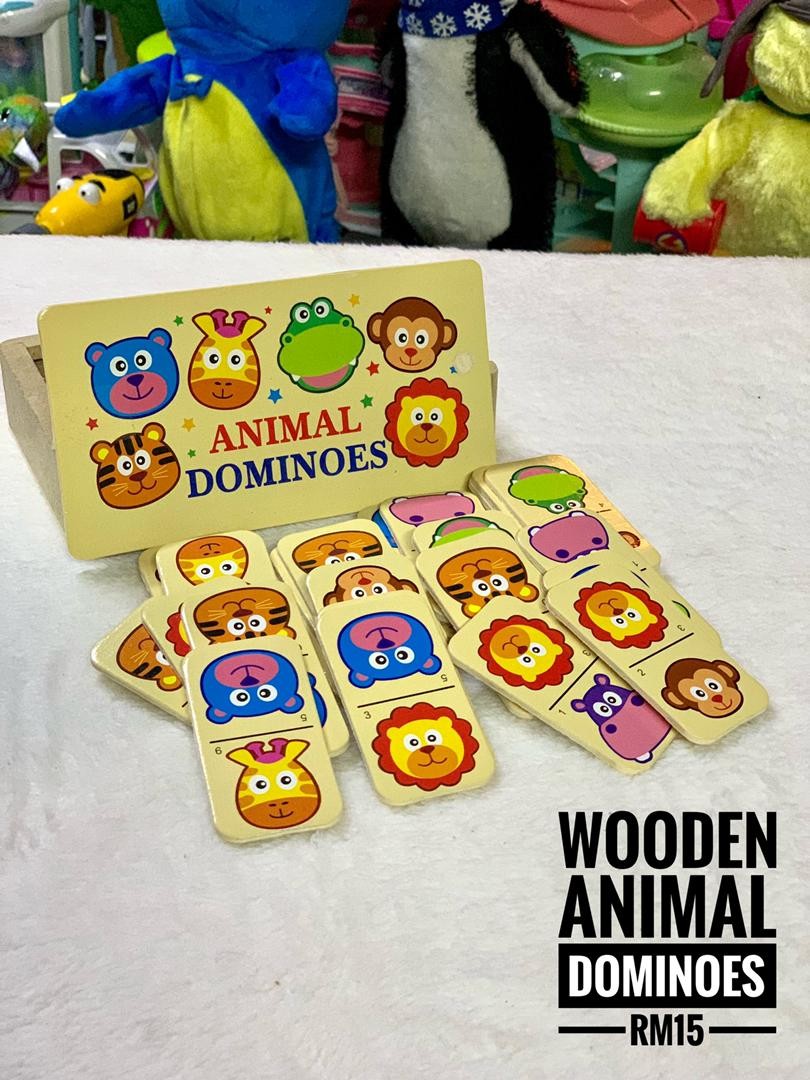 Wooden Animal Dominoes, Hobbies & Toys, Toys & Games on Carousell