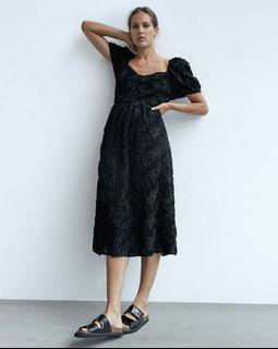 Zara Black Textured Dress