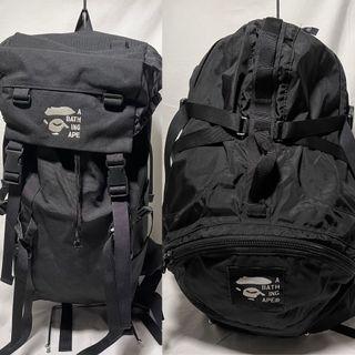 90%新 bape x porter rucksack backpack black 黑色猿人背囊 背包 書包