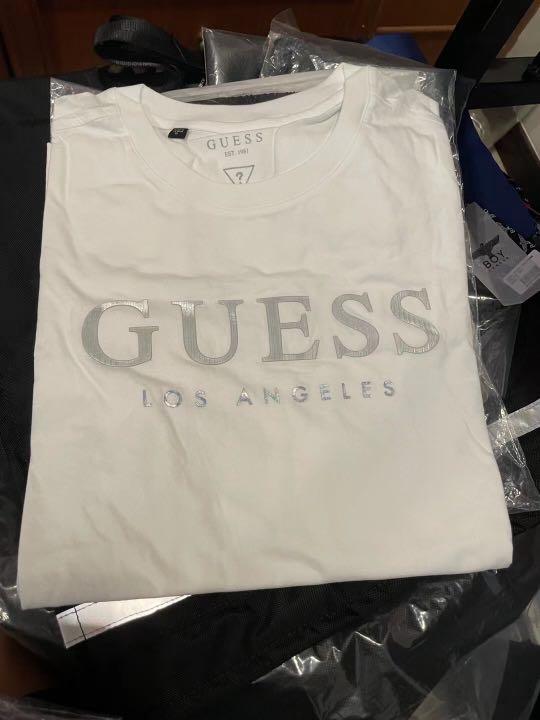 特价 韩国 代购 3d Guess经典款 白色 Xl Rm139 Men S Fashion Clothes Tops On Carousell