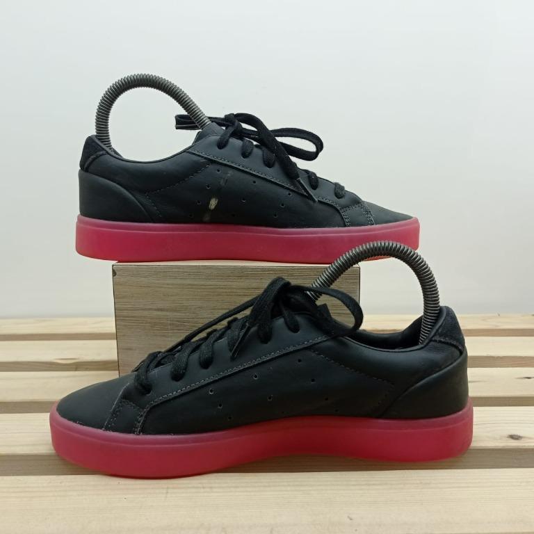 adidas Sleek Black Pink Womens G27341, Fesyen Wanita, Sepatu di Carousell
