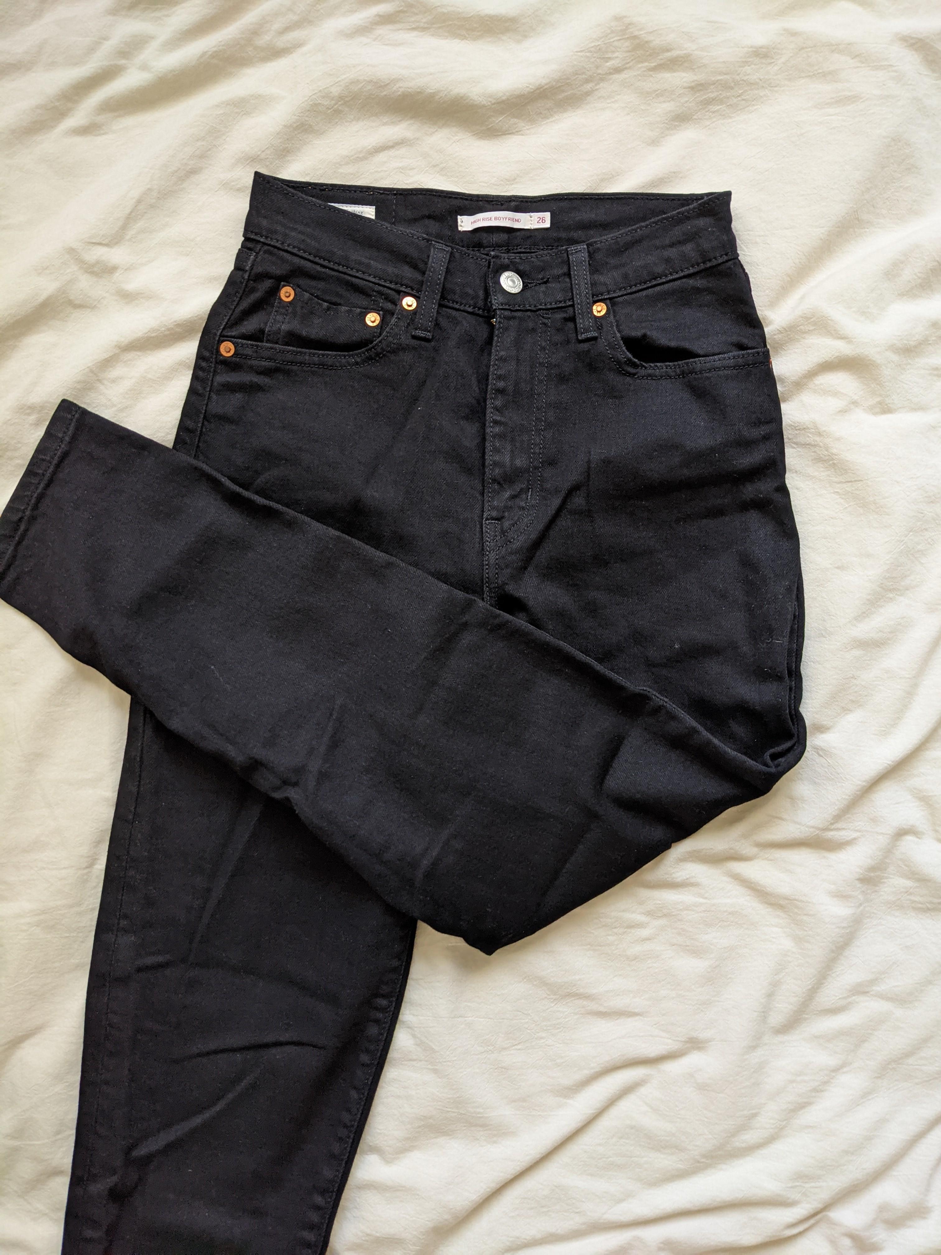 Black high waisted levi jeans hot sale