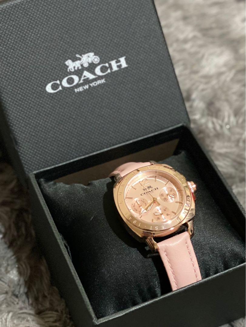 coach watch pink face