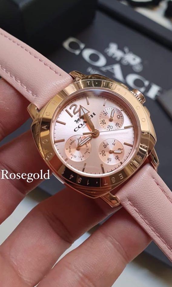 coach watch pink face