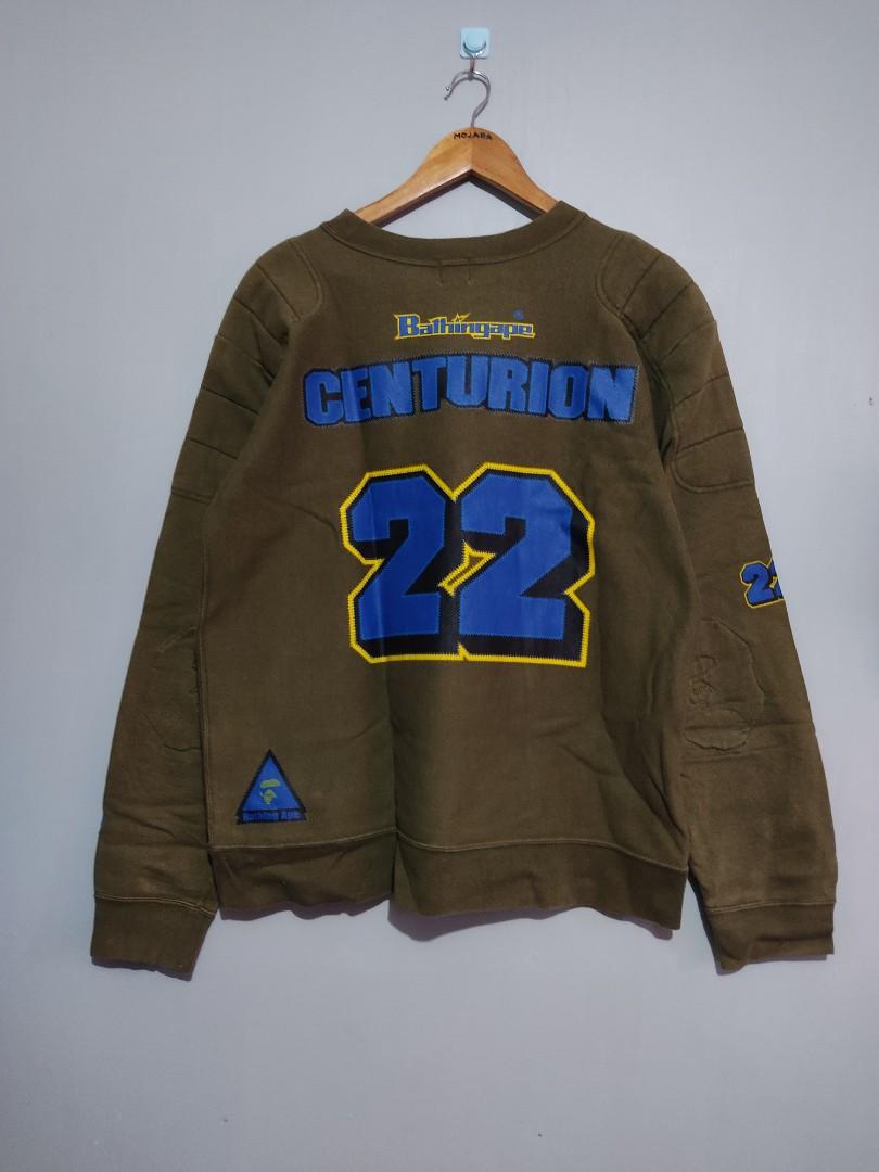 Bale centurion crewneck (Category: Coats, Jackets and Outerwear) located in Alaminos. Submitted by benta_stashed (Listing ID 1100202720, Image 3). Description: bape centurion crewneck size large a bit issue on the shoulder back part, repaired already.