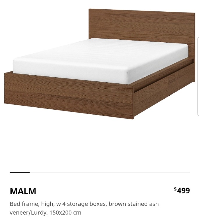 Bargain Malm Queen Bed Frame W 4, Queen Size Bed Frame With Drawers Plans