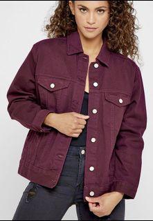 burgundy denim jacket