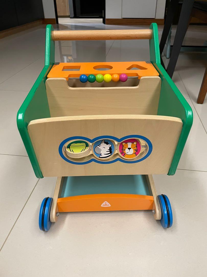 ELC Wooden Shopping Trolley Walker Babies Kids Infant Playtime on Carousell