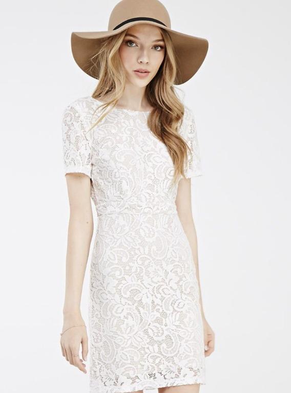 Forever 21 Cream Lace Dress, Women's Fashion, Dresses & Sets, Dresses on  Carousell