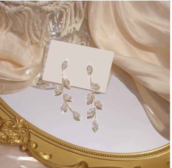 Gold Plated Crystal Vine Earrings from Beautiful Earth Boutique