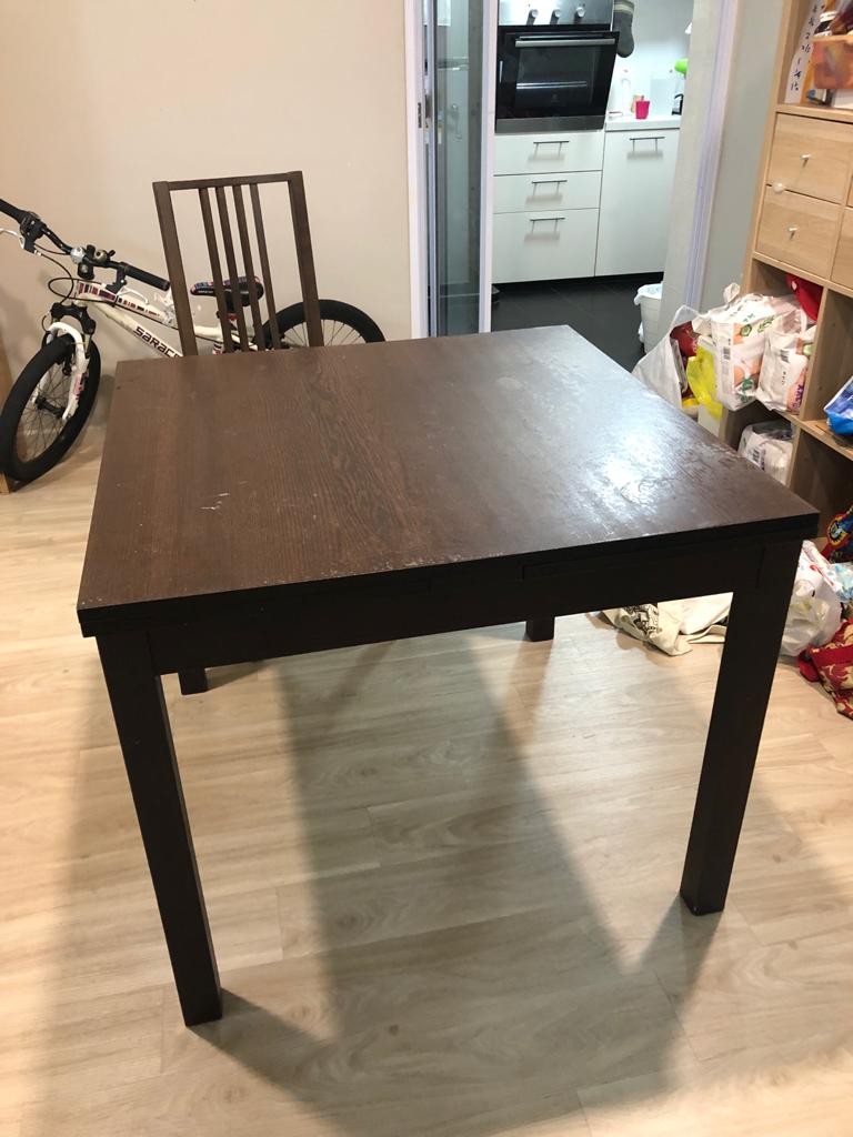 IKEA extendable square table, Furniture & Home Living, Furniture