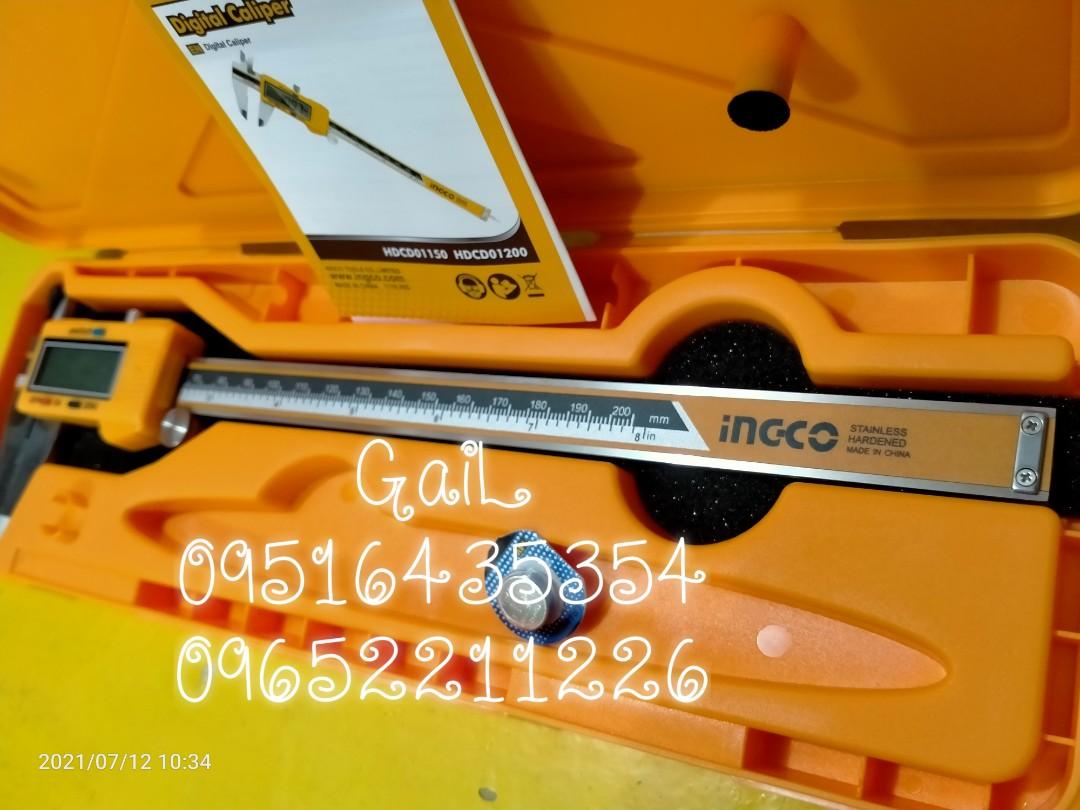 INGCO 200mm Digital Caliper (Category: Construction Tools & Equipment) located in Caloocan City. Submitted by abieghail (Listing ID 1100263729, Image 3). Description: INGCO Digital Caliper - HDCD01200 Price - ₱2,000 Range: 0 - 200mm Reading: 0.01mm Metric/inch system conversion at any position Material : Carbon Steel With free battery Manual Tool case Also available in 150mm reading capacity. Meet-up @Nearby area / Delivery Nationwide! Via Lalamo