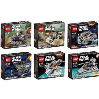 LEGO Star Wars Microfighters Series 1 75028 75029 75030 75031 75032 7503 | LEGO Microfighters Series 2 75072 75073 75074 75075 75076 75077 | LEGO Microfighters Series 3 75125 75126 75127 75128 75129 75130