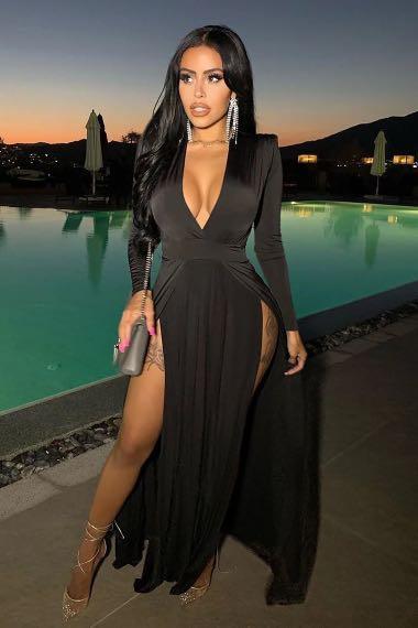 Black dress with two slits discount