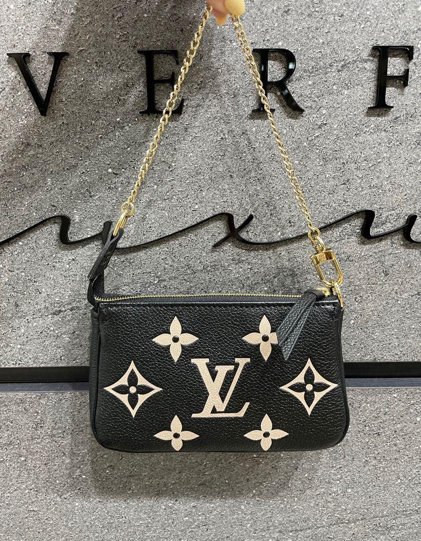 Louis Vuitton - Pochette Double Zip On Strap - Monogram Leather - Bicolore Black Beige - Women - Luxury