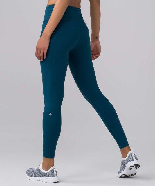 Lululemon fast & free leggings - Nile blue, Women's Fashion