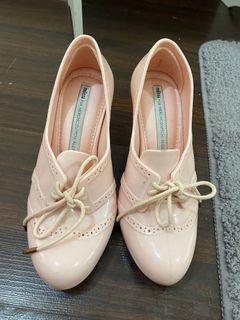 Mellissa pink oxford wedge shoes