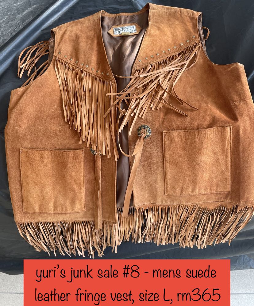 Mens suede sales fringe vest