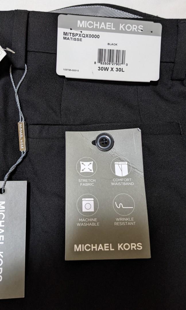 Michael Kors men's solid classic-fit dress pants, black size 30x30   , Men's Fashion, Bottoms, Trousers on Carousell