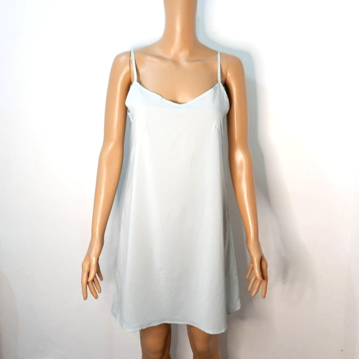 Mint Dress w Robe no lace |small (Category: Undergarments & Loungewear) located in Makati City. Submitted by hare.mnl (Listing ID 1100230749, Image 2). Description: SILK LINGERIE • good quality • korean product • brand new / pre-loved • size included in product name • flaws will be indicated and sample photo uploaded • gender: woman • item type: sleepwear • model number: N/A • fabric: silk/cotton • color: posted • size: listed above（Suitable for 
