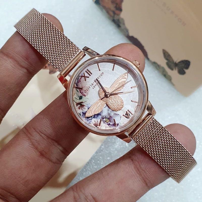 Original 100 Olivia Burton Watch Women Florals Bee OB16PP40