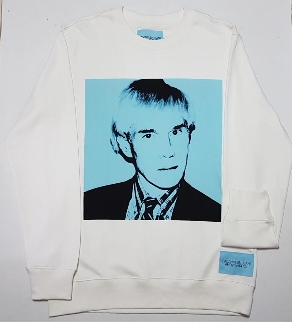 Original Calvin Klein x ANDY WARHOL PORTRAIT REGULAR FIT CREWNECK SWEATSHIRT Luxury Apparel on Carousell