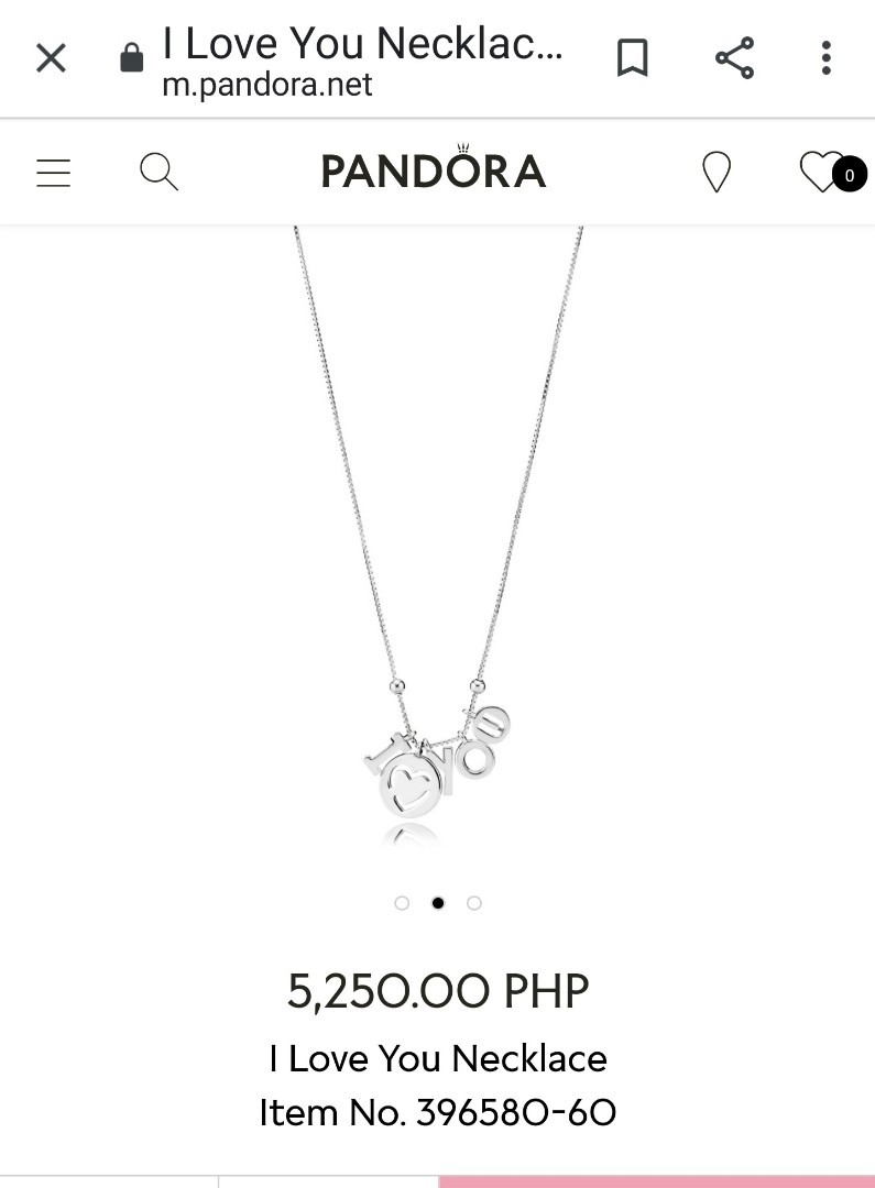 Pandora necklace i love you store
