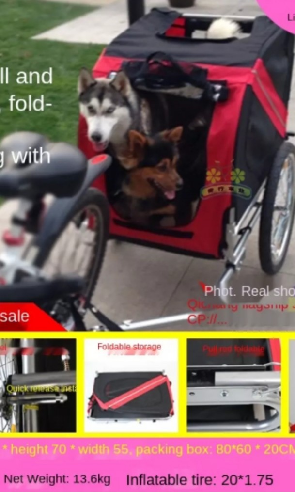 Pet trailer on bicycle for 15kg and below Pet Supplies Homes Other Pet Accessories on Carousell