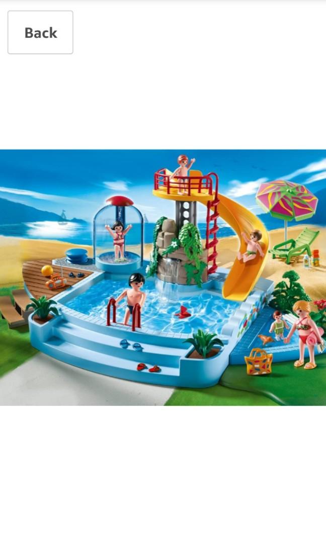 Playmobil pool sale with slide