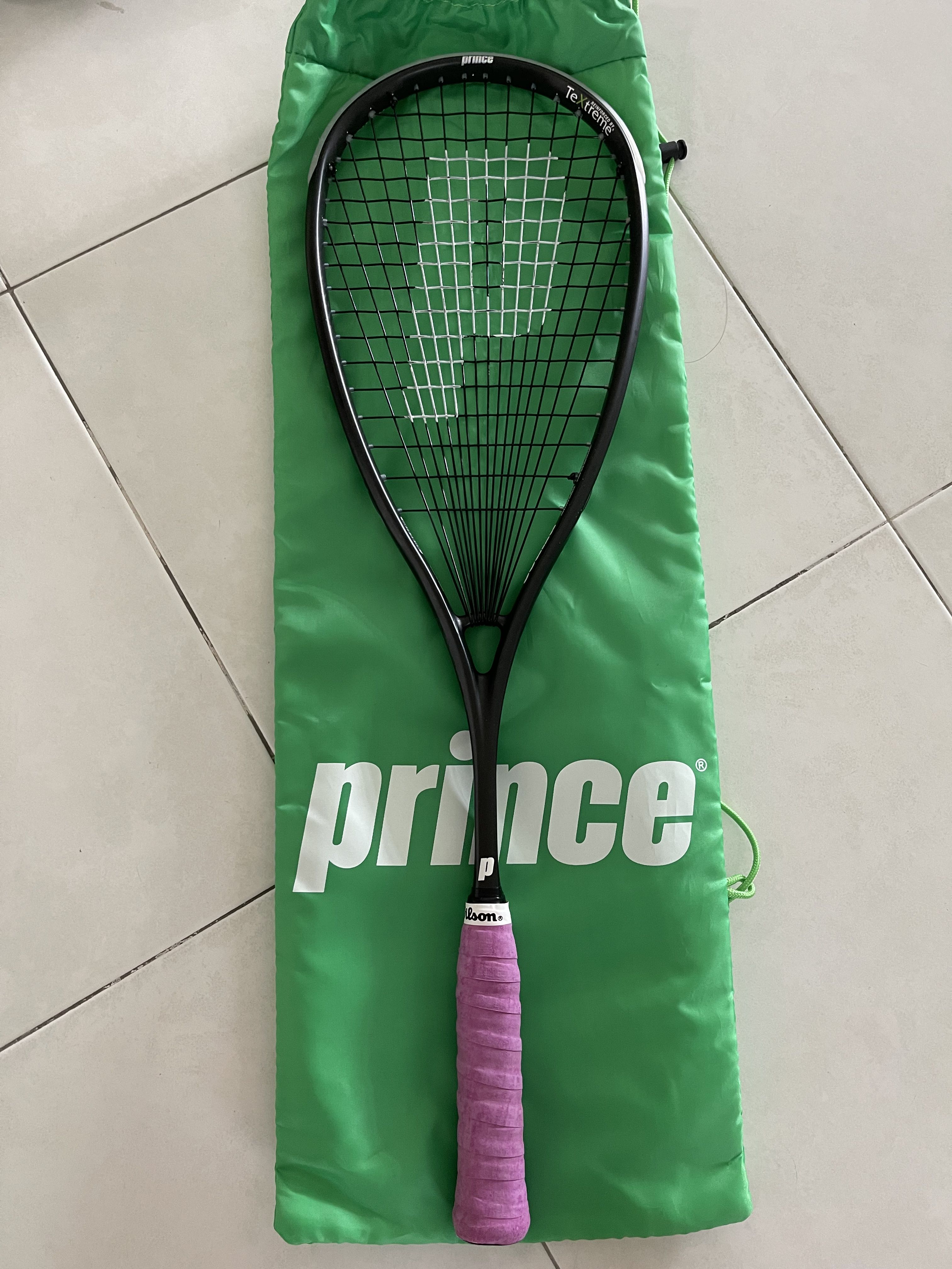 Prince Rival Racket Prince Pro Warrior Squash Racket with extra hand grip wrap, Sports ...