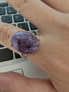 Purple chariote crystal ring free size